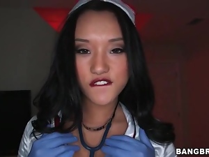 Asian nurse Alina Li sucks his dick