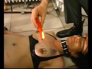Hot wax play with two tied down milfs