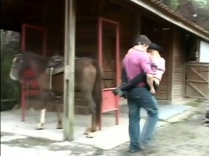 Hot blonde Cristal enjoys some naughty anal banging in a shed