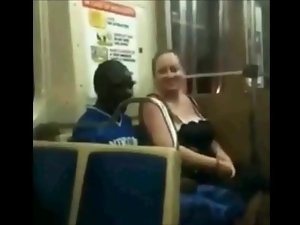Fatty Whore Suck Ebony Pecker On The Train