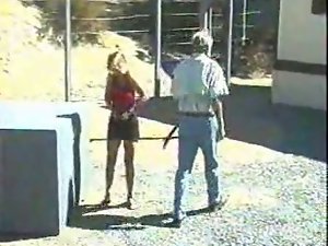 Blond with a stunning butt gets whipped