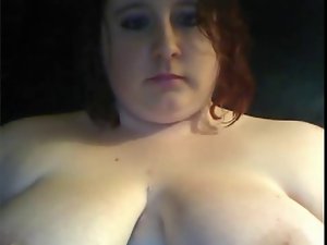Fatty young woman on webcam