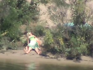 shy and sensual girlie rides shaft on the river