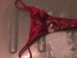 Huge Filthy Load on Red Thong