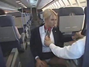 Randy flight attendant giving a dick sucking