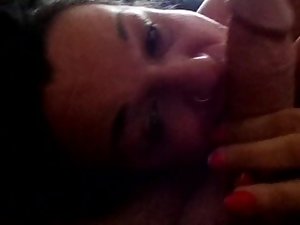 English Gilf Loves Licking and Gagging on a Huge pecker