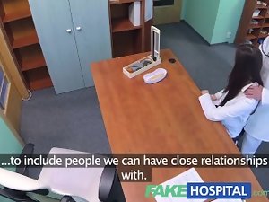 FakeHospital Sensual graduate gets caressed and banged on doctors desk for a job
